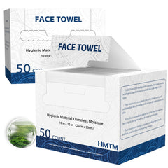 Toallas faciales HMTM 10x12, doble cara para limpieza suave y profunda.