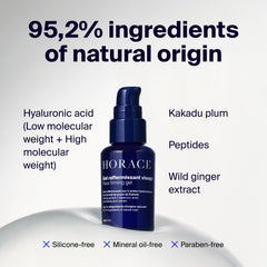 HORACE gel reafirmante facial, aplicación fácil para resultados visibles tras uso.