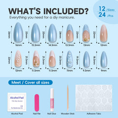 Uñas HOSAILY en forma almendra media para ajuste cómodo