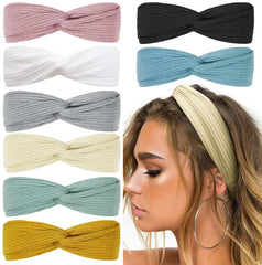 Huachi banda para el cabello boho con nudo twist, estilo diario elegante.