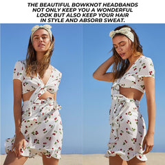 Huachi diadema lazo floral lila, ajuste cómodo para cualquier tamaño de cabeza.