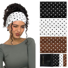 Diadema Huachi con puntos negros para estilo diario cómodo y práctico.
