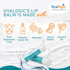 Aplicación rápida del bálsamo Hyalogic para labios secos.