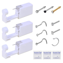 HYJLPAF kit de piercing nariz, tres unidades, uso doméstico seguro