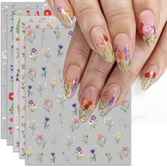 IDDFEVE estampas florales en hojas 3D para look natural.