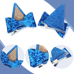 IKUHRMO orejas azules: clip de pelo lateral, sujeción fiable para eventos.