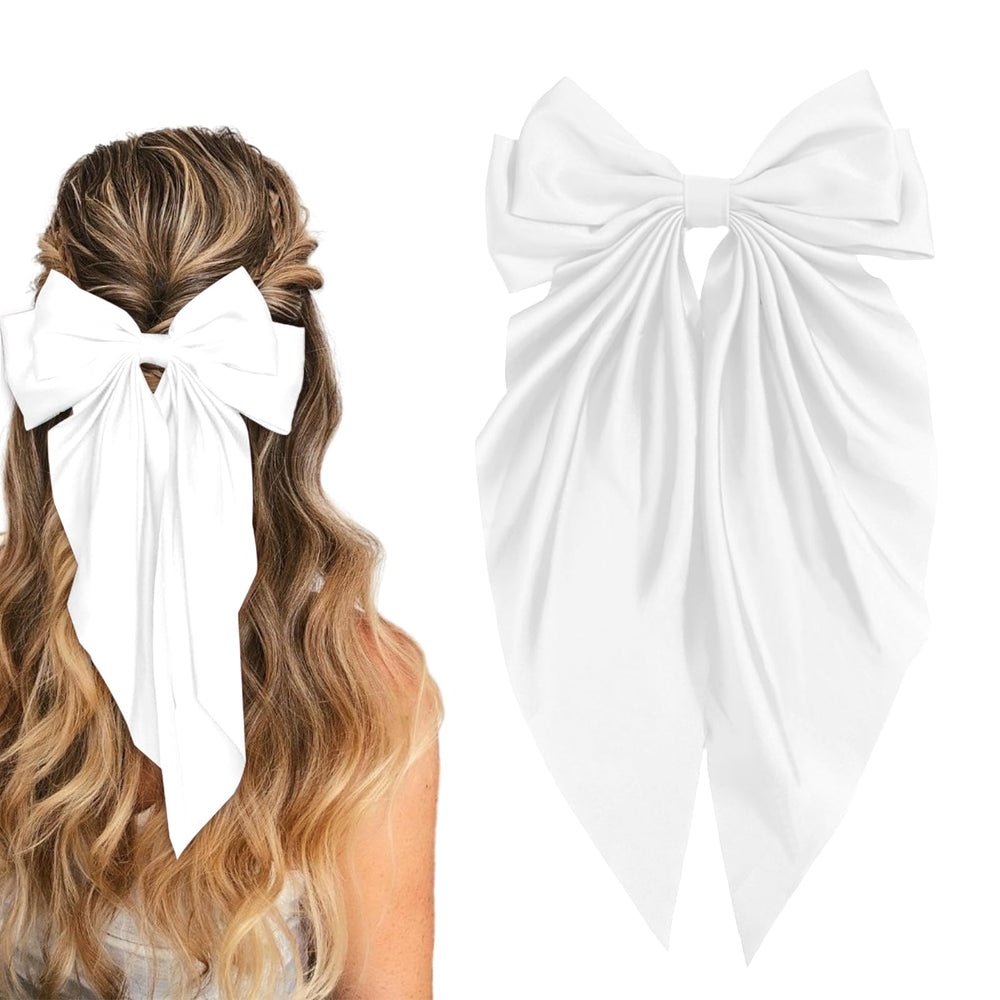 illpta lazo cabello grande blanco puro para peinados elegantes y duraderos.