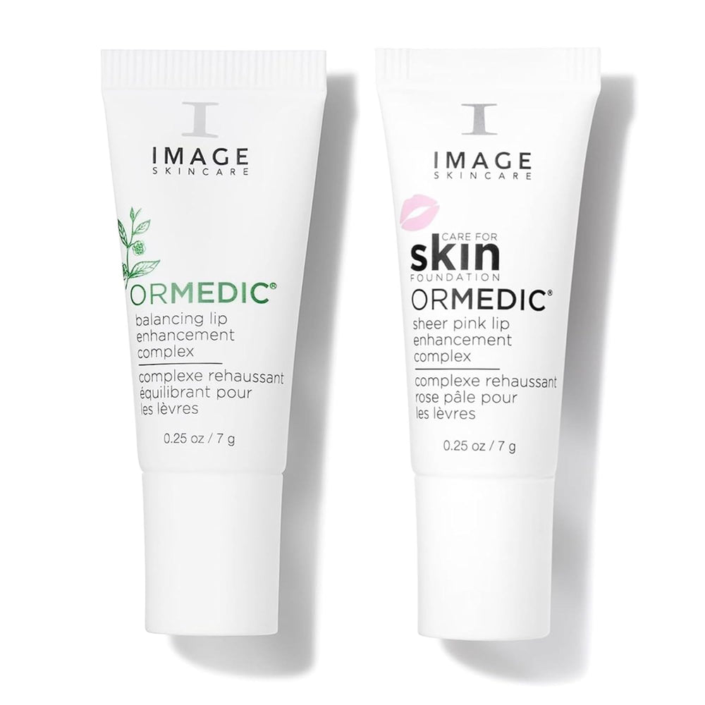 IMAGE Skincare Ormedic: labios hidratados con doble pack para hidratación duradera.