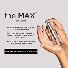 Aplicación suave de IMAGE Skincare The Max Stem Cell Eye Creme para ojos.