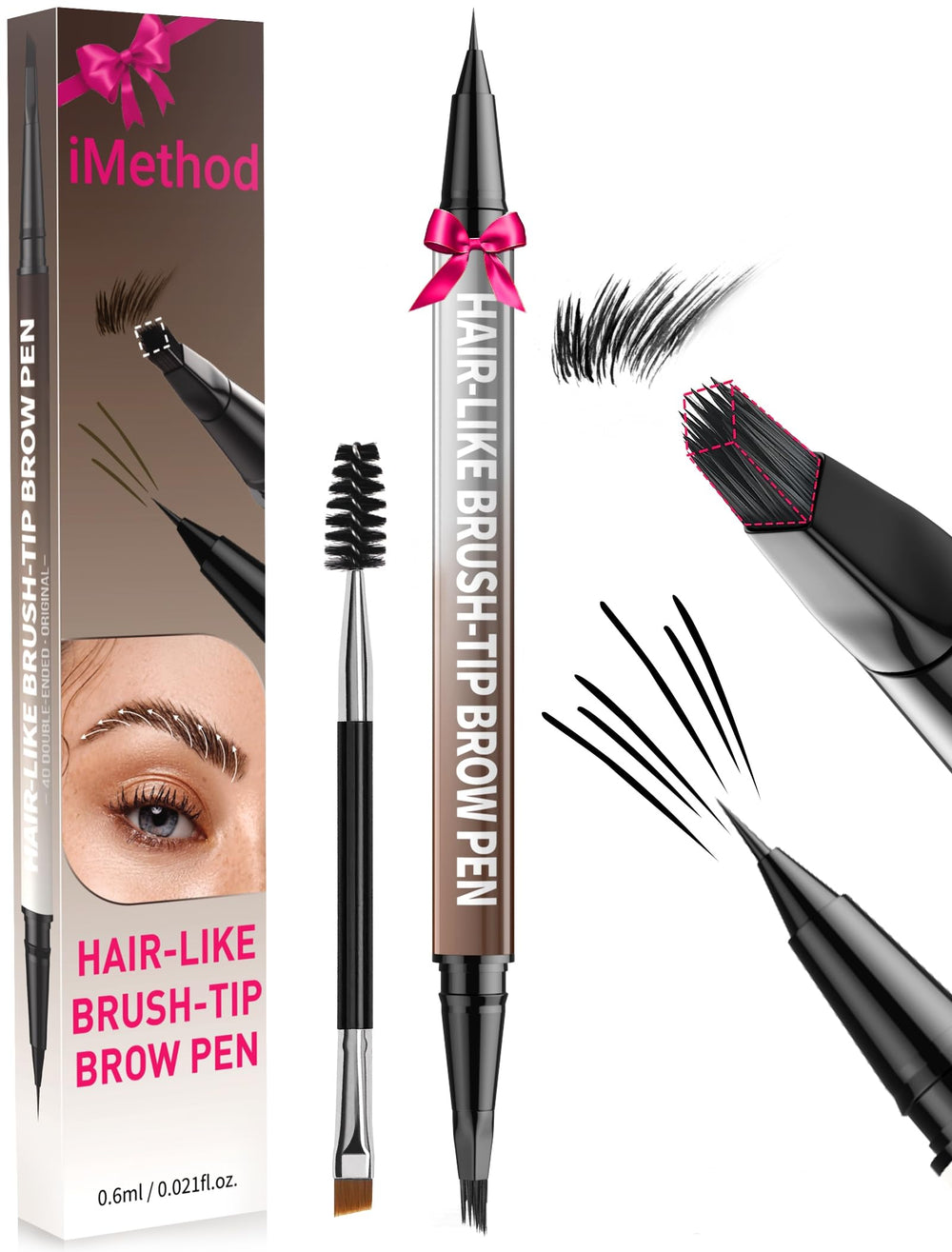 iMethod ceja-lápiz 2en1 punta pincel para acabado natural de cejas