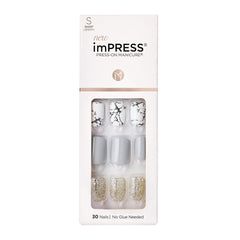 uñas postizas imPRESS gris corto squoval para uso diario