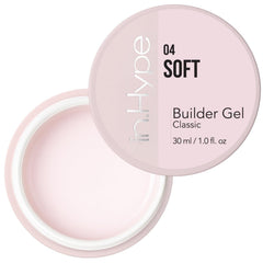 IN.HYPE UV/LED Hard Builder Gel muestra la capa media para extensiones duraderas.