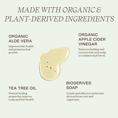 Ingreendients Champú Aceite de Árbol de Té, sensación fresca en cuero cabelludo