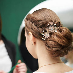 inSowni pin en forma de U con flor blanca para recogido delicado