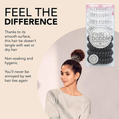 invisibobble Original espiral transparente cristal: uso diario elegante como pulsera sin dañar el peinado