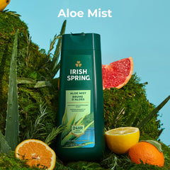 Conjunto de 4 frascos Irish Spring Aloe Mist para la rutina diaria.