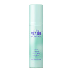 Isle of Paradise mousse-bronceado-tintado con aplicación suave para un tono uniforme.