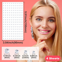 Isslly gemas faciales adhesivas de 2-5 mm para decoraciones versátiles en rostro.