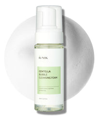 IUNIK Centella Bubble: botella frontal para uso diario de limpieza suave.