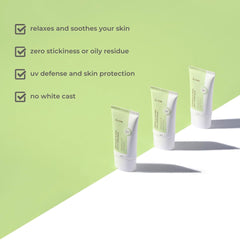 IUNIK Centella Calming Protector Solar, textura gel suave para aplicación fácil.