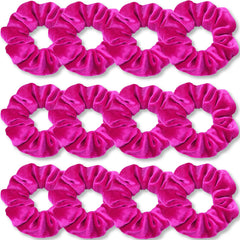 IVARYSS gomas terciopelo rosa neon: suaves y firmes para peinados diarios.