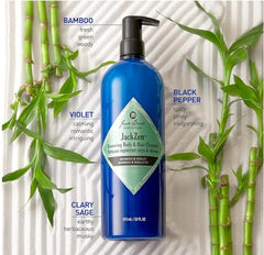 Espuma cremosa de Jackzen limpia piel y cabello con suavidad.
