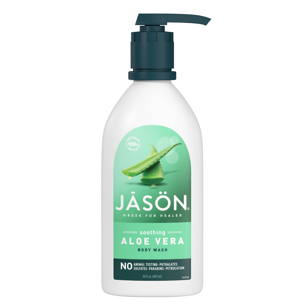 JASON Aloe Vera Gel de Ducha: botella de 30 oz para limpieza suave