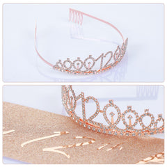 JasperKino accesorios de cumpleaños rosa oro, conjunto perfecto para fotos
