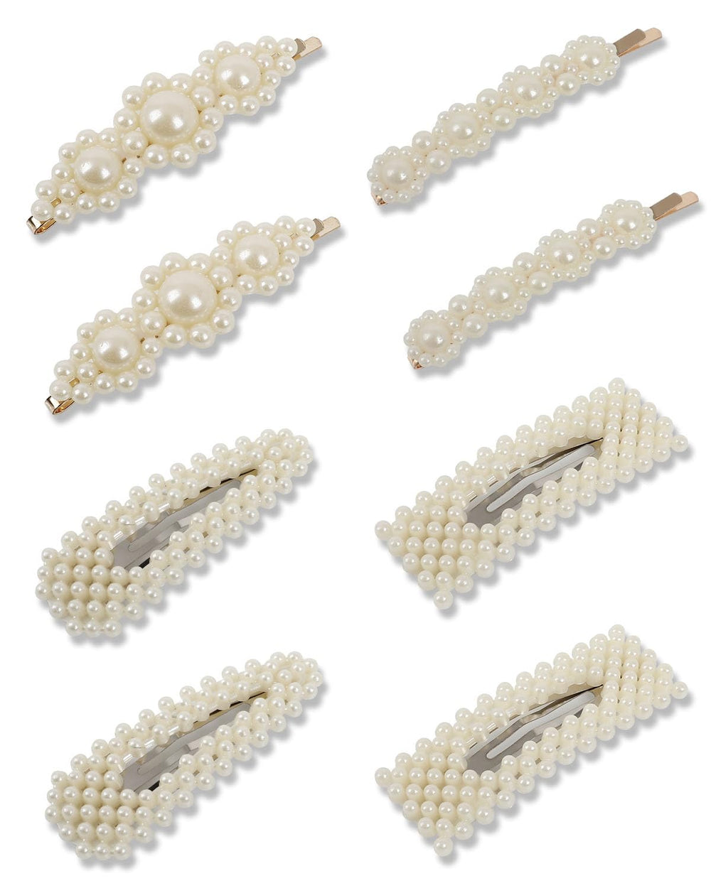 Clips de perlas JELIEE, conjunto de 8 para peinados elegantes.