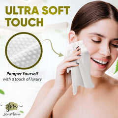 JenMom toallas faciales de doble textura permiten desmaquillar sin irritación ni pelusas.