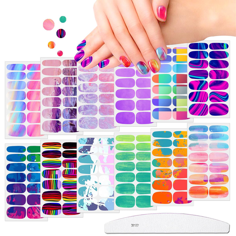 Jerclity parches aurora gradient para uñas, acabado moderno