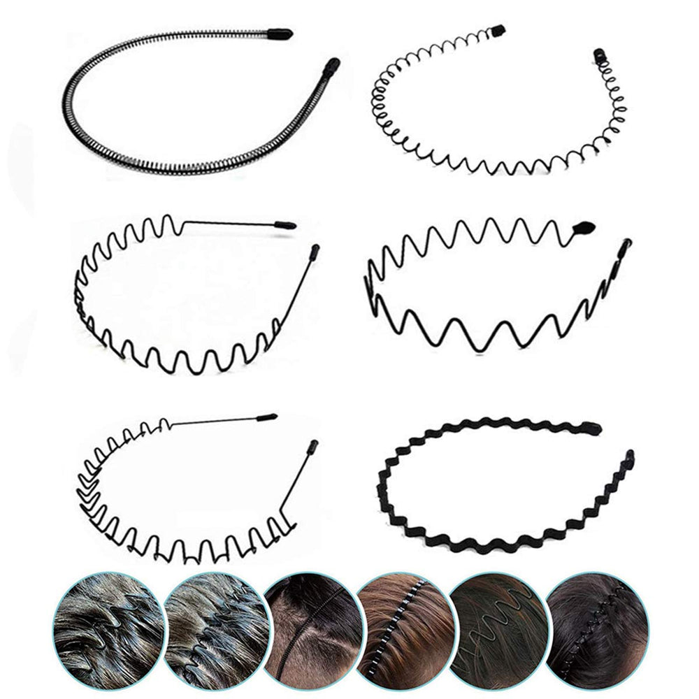 Diadema metálica JERLITU, conjunto de 6 piezas para uso diario y deporte.