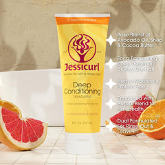 Jessicurl Aplicación en cabello húmedo con peine ancho facilita distribución y acondicionamiento.