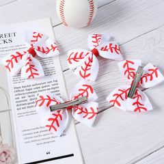 Lazo JiaDuo para niñas: béisbol blanco, 4 pulgadas, para peinados divertidos.