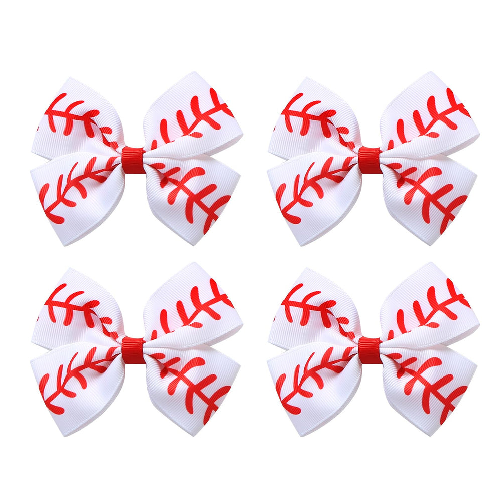 Lazo JiaDuo para cabello estilo béisbol, 4 pulgadas, blanco, ideal para eventos escolares.