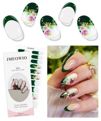 JMEOWIO pegatinas gel verde Frances flor, diseño duradero para uñas.