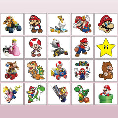 Tatuajes Mario de JMYUJX, aplicación rápida en 20 segundos.