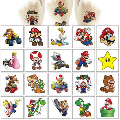 Tatuajes Mario de JMYUJX, diseños divertidos para regalos y premios.