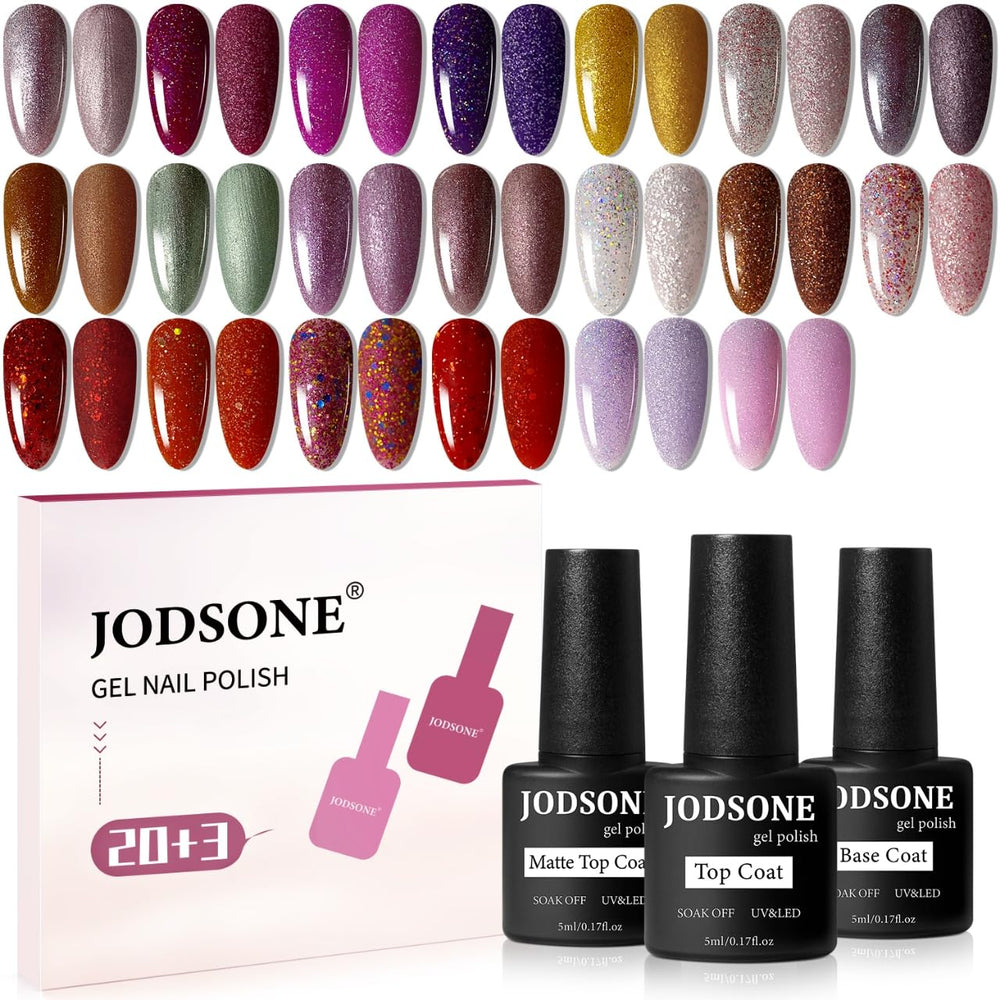 JODSONE botellas gel lentejuelas coloridas para uñas con brillo duradero