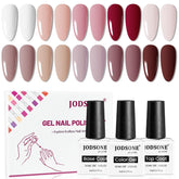 JODSONE set completo de gel esmalte con base y brillo para uñas.
