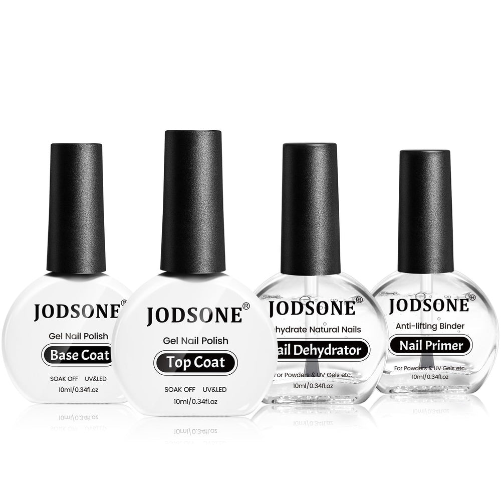 JODSONE: set de 4 botellas 10 ml para manicura en casa con acabado brillante.