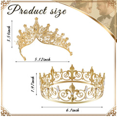 Tiara Junkin reina oro, cristales variados, para estilo elegante.