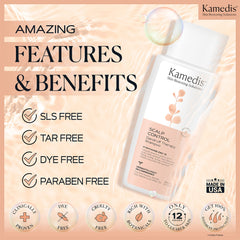 KAMEDIS piritionato de zinc, close-up del ingrediente clave para equilibrio del cuero cabelludo.
