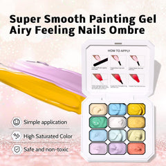 Karroy diseños de uñas arte ombre con gel pigmentado.