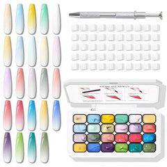 Karroy Paleta gel Pat ombre de 24 colores para lograr uñas degradadas.