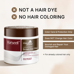 Karseell Condicionador Deposito Color, textura cremosa que hidrata y suaviza el cabello.
