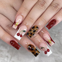 kcjckcdd uñas cuadradas marrón leopard para todas las ocasiones