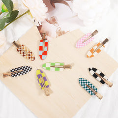 KesaPlan clips pelo diseño tablero ajedrez multicolor para combinar estilos.