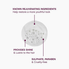 kevin.murphy young.again.wash, etiqueta en primer plano con ingredientes clave.