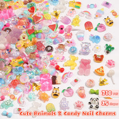 Charms de Kikonoke: donas arcoíris para uñas, color y brillo.